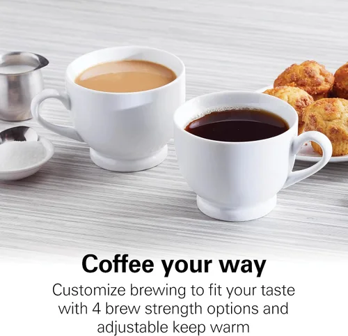 Miniatura 7 de Hamilton Beach Cafetera programable de 14 tazas con medidor fácil de medir, filtro reutilizable iluminado, depósito de agua extraíble de 70 oz