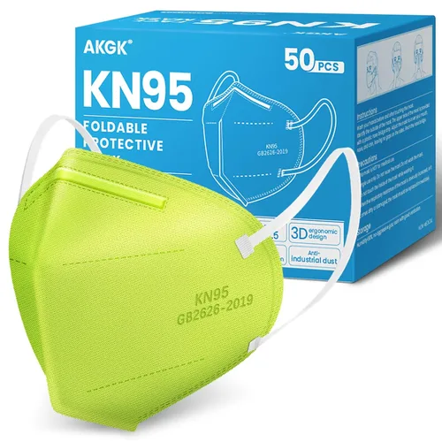 Miniatura 29 de akgk Mascarilla KN95 de 50 unidades, mascarillas de protección transpirable, mascarillas KN95 negras de 5 capas, máscaras de seguridad contra