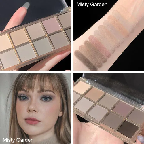 Miniatura 5 de CAKAILA Paleta de sombra de ojos mate de 10 colores, color gris y gris topo, paleta de sombra de ojos neutra, paleta de maquillaje de larga