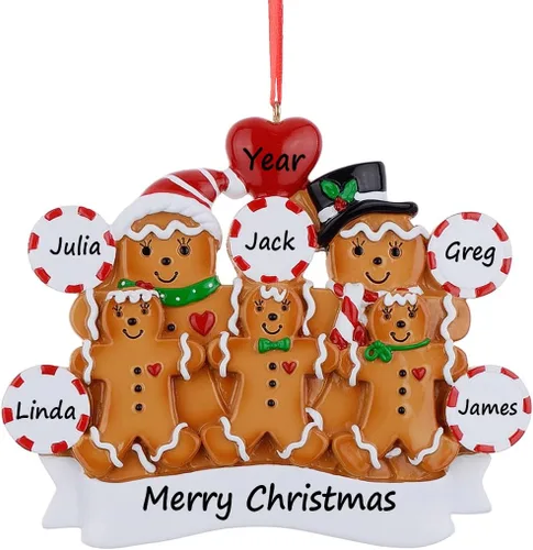 Miniatura 7 de 2025 Adorno de Navidad Familiar - Adorno Personalizado de Familia de 3 de Jengibre - Adornos de Navidad de Pareja Horneando Galletas - Adornos 2025