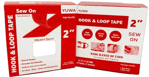 Miniatura 5 de Yuwa Cinta mágica de velcro blanca de 2 pulgadas de ancho para coser, nailon para manualidades, no adhesiva (9 yardas) (blanco)