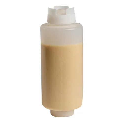 Miniatura 14 de Restaurantware Botella de presión invertida de plástico de 16oz. FIFO con tapas de recarga y dispensación - Primero en entrar, primero en salir