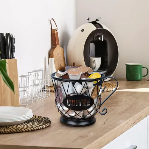 Miniatura 5 de TreeLen Soporte para cápsulas de café, organizador de tazas K, soporte de taza K de gran capacidad para tazas de 40 K, almacenamiento de cápsulas K