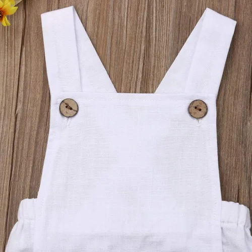 Miniatura 5 de Mubineo Overol básico liso para bebé, recién nacido, de lino, pantalones cortos