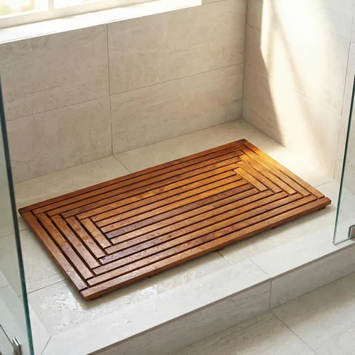 Miniatura 6 de Bare Decor Giza - Tapete para puerta de ducha, spa y madera maciza de teca, 36 x 20 pulgadas