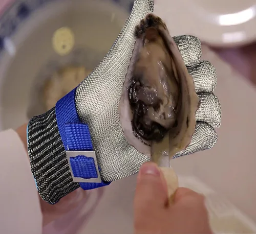 Miniatura 6 de ANSI A9 Guantes resistentes a cortes, actualización 2.0 de grado alimenticio 316 guantes de malla de alambre de acero inoxidable, guantes de corte