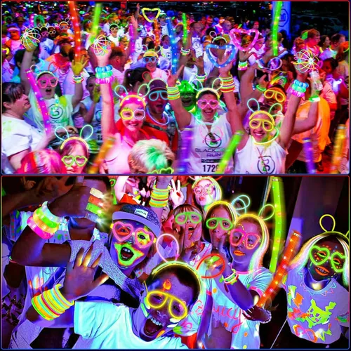 Miniatura 2 de SHQDD Suministros de fiesta, recuerdos de fiesta que brillan en la oscuridad para adultos y niños, 27 accesorios de carnaval, 56 juguetes con luz
