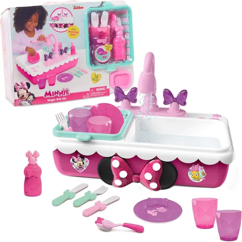 Juego de fregadero mágico de ayudantes felices de Minnie, fregadero de simulación que funciona, juguetes para niños a partir de 3 años de Just Play