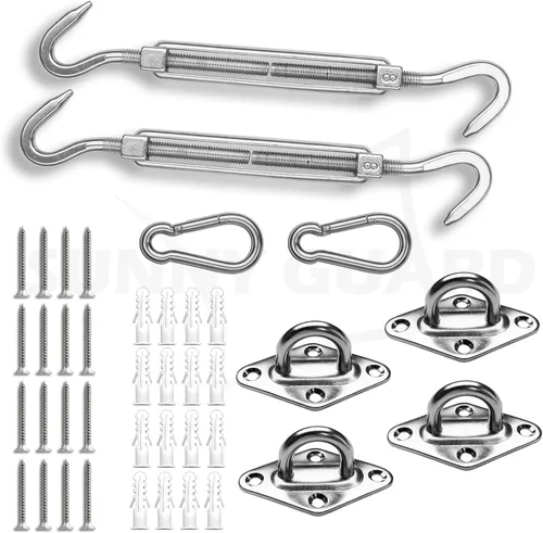 Miniatura 5 de SUNNY GUARD Kit de herrajes de acero inoxidable 304 de 8 pulgadas para instalación de toldo rectangular para patio trasero, terraza, patio, jardín