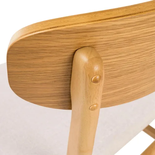 Miniatura 9 de Christopher Knight Home Lucious - Sillas de comedor con acabado de roble y tela, juego de 2 piezas, color beige claro