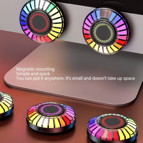 Miniatura 5 de Luces interiores para automóvil, 2 lámparas magnéticas de ritmo RGB, 32 bits que cambian de color, control de aplicación, luz de ritmo LED de música