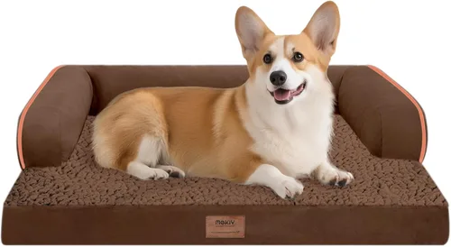 Miniatura 110 de Cama ortopédica impermeable para perros pequeños, cama para perros de tamaño mediano, cómoda cama para mascotas y gatos con lados, funda extraíble
