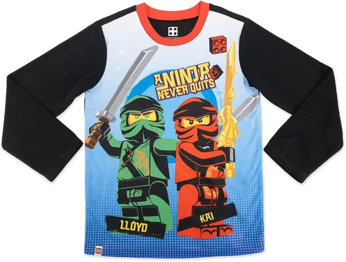 Miniatura 2 de LEGO Ninjago - Conjunto de pijama para niños, Kai & Lloyd con pantuflas a juego, talla 45 a 1012