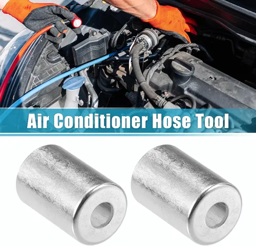 Miniatura 2 de uxcell 8 unids aluminio del coche cilíndrico aire acondicionado tubería junta manga 0.354 in 0.787 in agujero diámetro
