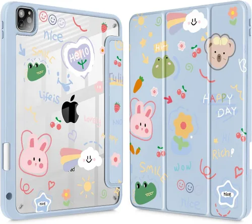 Miniatura 31 de May Chen Funda para iPad Pro de 11 pulgadas M2 de 4ª generación 2022, iPad Pro 11 de 3ª/2ª/1ª generación, Funda con cubierta trasera transparente a