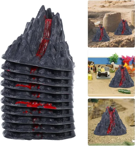 Miniatura 3 de Toyvian Juguete de modelo de volcán realista, figura de volcán de lava de simulación de 2.76 pulgadas para proyectos de ciencia, dioramas escolares