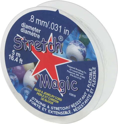Miniatura 40 de Cordón elástico para cuentas Stretch Magic – Color negro, 0.6mm de diámetro, 100 metros (328 pies) - Fácil de anudar, cuerda fuerte y elástica