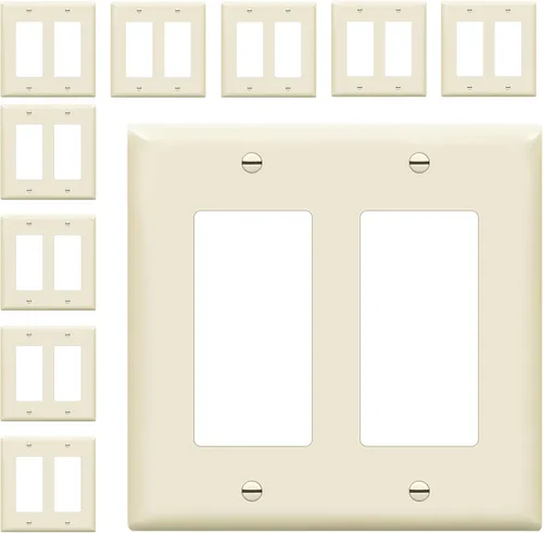 Miniatura 17 de ENERLITES - Placas decorativas de pared para interruptor de luz o toma de corriente, acabado brillante, tamaño intermedio, 2 bandas, 4.88 x 4.92