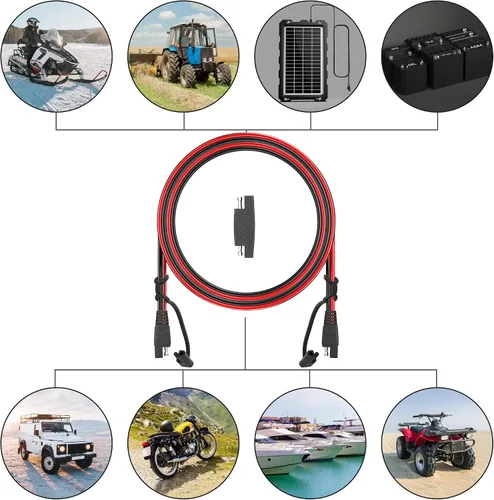 Miniatura 6 de POWISER - Cable de extensión SAE a SAE de 3 pies, conector de desconexión rápida 16 AWG, para panel solar automotriz, enchufe SAE (3 pies (16 AWG))