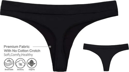 Miniatura 4 de Nowketon - Tanga para mujer sin costuras no se transparenta ropa interior de nailon elástico y elastano