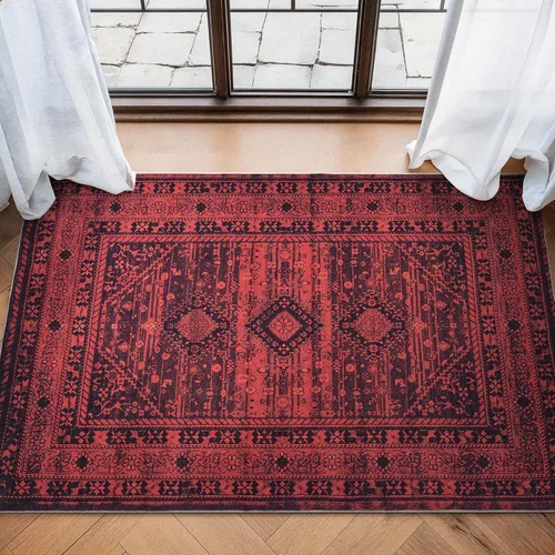 Miniatura 90 de Bloom Rugs - Alfombra lavable, antideslizante, de 1,83 x 2,74 m, color beige/blanco claro con borde tradicional, para sala de estar, dormitorio