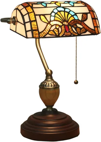 Miniatura 31 de Lámpara de escritorio Bankers Lámpara, Vintage, Mesa, Lámparas de noche, Lectura para Oficina de Estudio, Base de Aleación, W11 H15, Barroco Verde