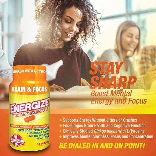 Miniatura 6 de iSatori Energize Brain & Focus Píldoras de Cafeína - Píldoras de Energía de Acción Rápida Todo el Día, Potenciador Cerebral, Suplemento de Energía