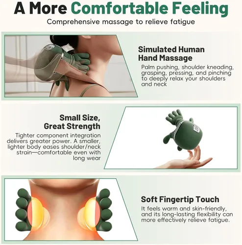 Miniatura 4 de Masajeador biónico 4D de cuello y hombros con calor, masaje Shiatsu manos libres, relajación muscular de tejido profundo para trabajadores