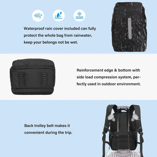 Miniatura 6 de MOSISO Mochila para cámara DSLR/SLR/SLR/sin espejo, bolsa de viaje lateral para fotografía de acceso rápido con compartimento para laptop de 15 a 16