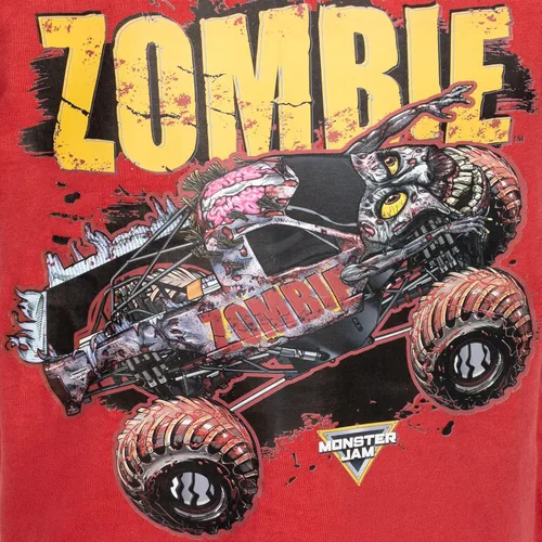 Miniatura 7 de Monster Jam El Toro Loco Zombie Maximum Destruction - Paquete de 4 camisetas gráficas para niños pequeños a grandes, Carbón, azul marino