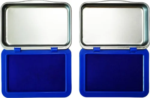2 almohadillas de tinta para sello de fecha de huevo, 2.95 x 2.16 pulgadas, para huevos frescos (azul)