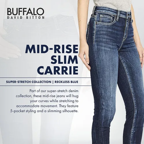 Miniatura 3 de Buffalo David Bitton Jeans ajustados Carrie de tiro medio para mujer
