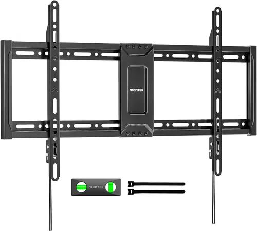 monTEK Soporte de pared fijo resistente para televisores de 37 a 90 pulgadas, soporte ultra delgado de perfil bajo de 1.1 pulgadas, capacidad de 200