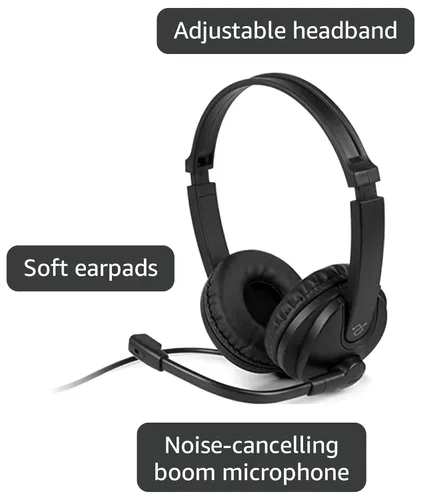 Miniatura 3 de Aluratek Auriculares estéreo USB con cable AWHU02FB - Auriculares sobre la oreja, con micrófono de cancelación de ruido, micrófono integrado, sonido