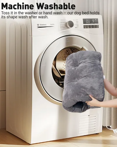Miniatura 7 de NUPIDA Cama para perro para jaula para perros medianos y grandes, cama lavable a máquina, almohadilla de felpa para perrera con parte inferior Gris