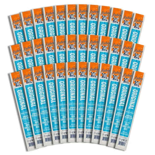 Miniatura 6 de Archer Classic Beef Sticks – Palitos de carne alimentada con pasto envueltos individualmente, paquetes de bocadillos de cecina a granel, sin gluten