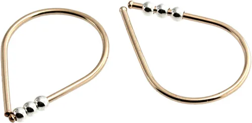 Miniatura 23 de 13mm de plata de ley 20 GA Aretes de aro invertidos colgantes de lágrima hipoalergénicos ligeros con hilo para mujer