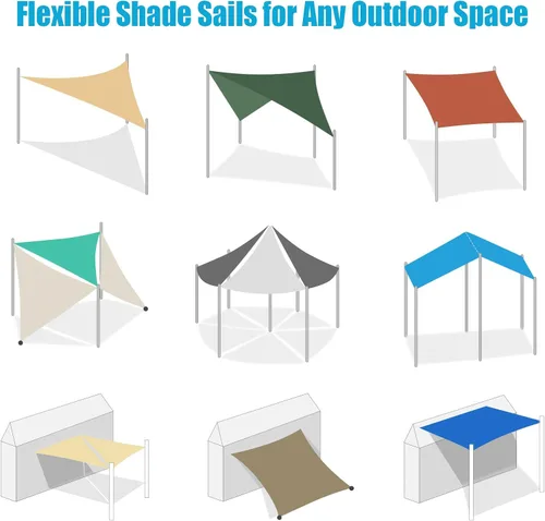Miniatura 7 de Amagenix Toldo parasol rectangular de 07 x 12 pies, color gris oscuro, resistente, protección UV, transpirable, para patio, césped, jardín, uso al