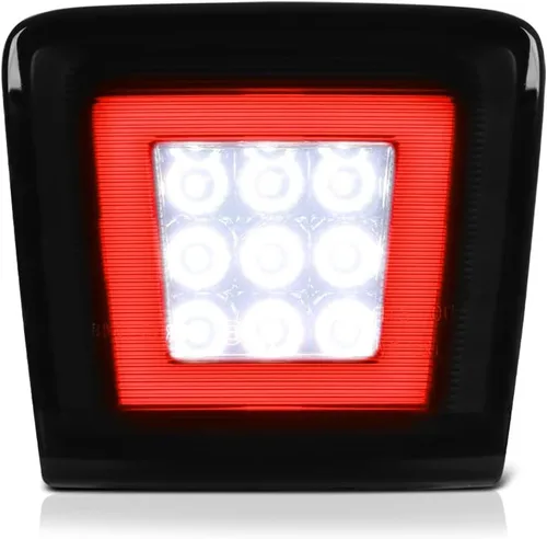 VIPMOTOZ Switchback secuencial LED antiniebla trasera, marcha atrás, luces de freno, reflector, compatible con Nissan Z34 370Z Fairlady Z, lente