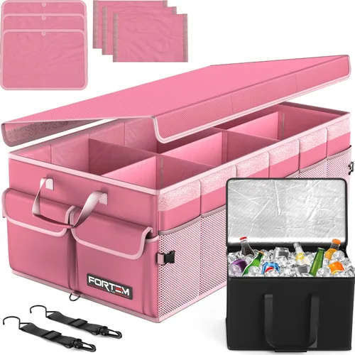 Miniatura 23 de FORTEM Organizador de maletero para SUV, organizador de maletero de automóvil, almacenamiento plegable, accesorios de coche para mujeres y hombres