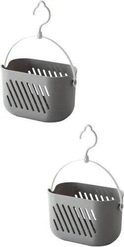 DOITOOL Organizador de 2 cestas de almacenamiento colgantes de cocina con gancho giratorio versátil de plástico para ducha y soporte de cocina para