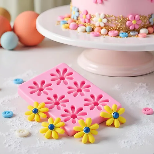 Miniatura 3 de Moldes de caramelo, Daisy Kitchen Cake Baking Decoración, Galletas Chocolate Molde de Arcilla Herramienta Daisy Series Molde de Silicona Flor Molde