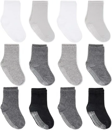 Miniatura 15 de Zaples - Calcetines con suela antideslizante y altura media para bebés, niños y niñas Negro