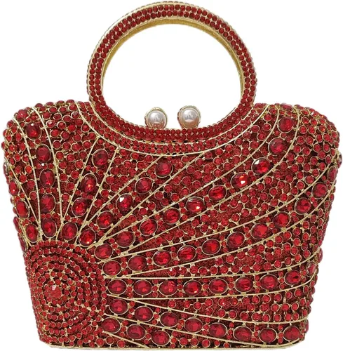 HUANG ZHUANG Elegante cesta de cristal embrague mujeres Rhinestone bolso de noche boda fiesta formal banquete monederos bolso