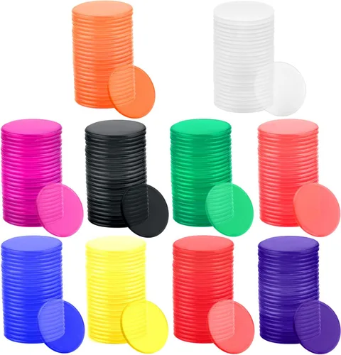 Coopay 300 unidades de 10 colores de plástico para contadores de aprendizaje, discos de conteo de fichas de bingo para práctica de matemáticas y