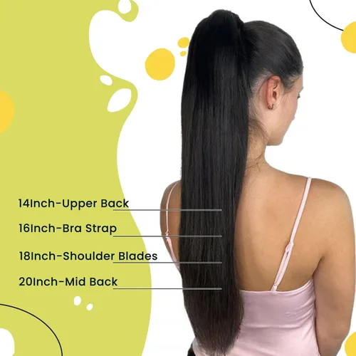Miniatura 6 de RUNATURE - Extensión de cola de caballo de cabello humano con pinzas y cinta mágica, extensiones de cabello corto lacio y grueso, color castaño, 12