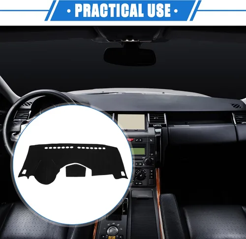 Miniatura 2 de Cubierta de tablero de instrumentos compatible con Chevy Trax 2014-2016, poliéster duradero negro cubierta delantera