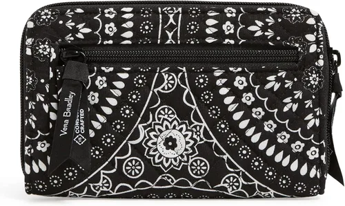 Miniatura 2 de Vera Bradley Cartera de algodón con protección RFID para mujer, Painted Feathers