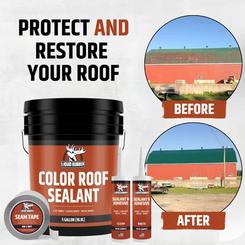 Miniatura 3 de Liquid Rubber Sellador Impermeable de Color - Revestimiento Elastomérico para Techos Planos o Inclinados y Cimientos - Pintura de Bricolaje