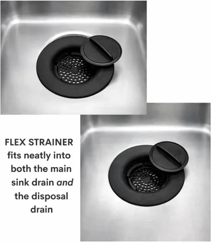 Miniatura 7 de Flex Strainer® Colador de drenaje de fregadero con tapón opcional, sin vástago central, se adapta a desagües y desechos de fregadero estándar de 3½